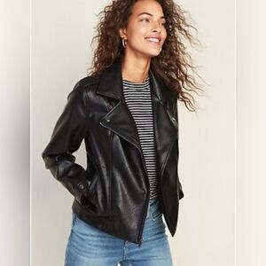 Faux-Leather Moto Jacket for Girls